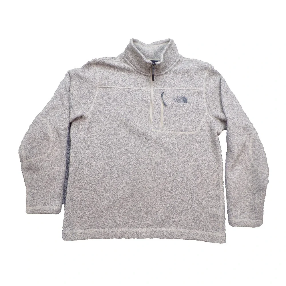 The North Face Men's Large Long Sleeve 1/4 Zip Fleece Sweater Shirt Hiking Drive